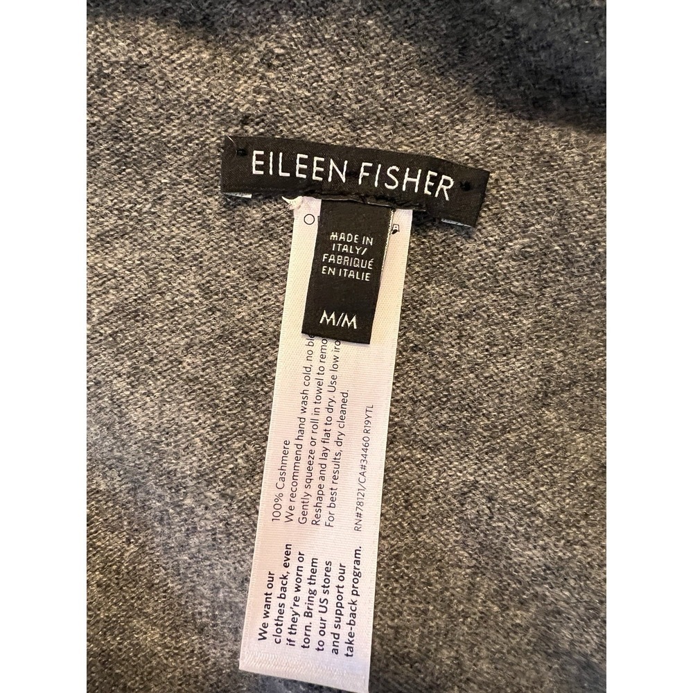 Eileen Fisher Luxury Cashmere Duster Cardigan | Grey | Open Front | Size M - Picture 8 of 10